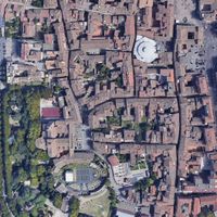 Fig. 10. Urbanistic layout of the south-western part of the town, where it is possible to note that most of modern building blocks has maintained the original Roman orthogonal shape.